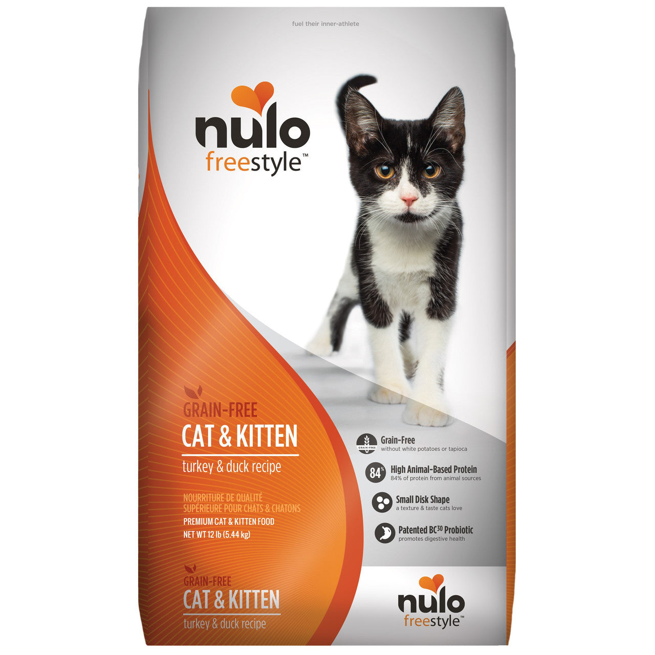 Nulo Free Style - Grain Free Kibble - Cat+Kitten - Turkey & Duck 12lbs